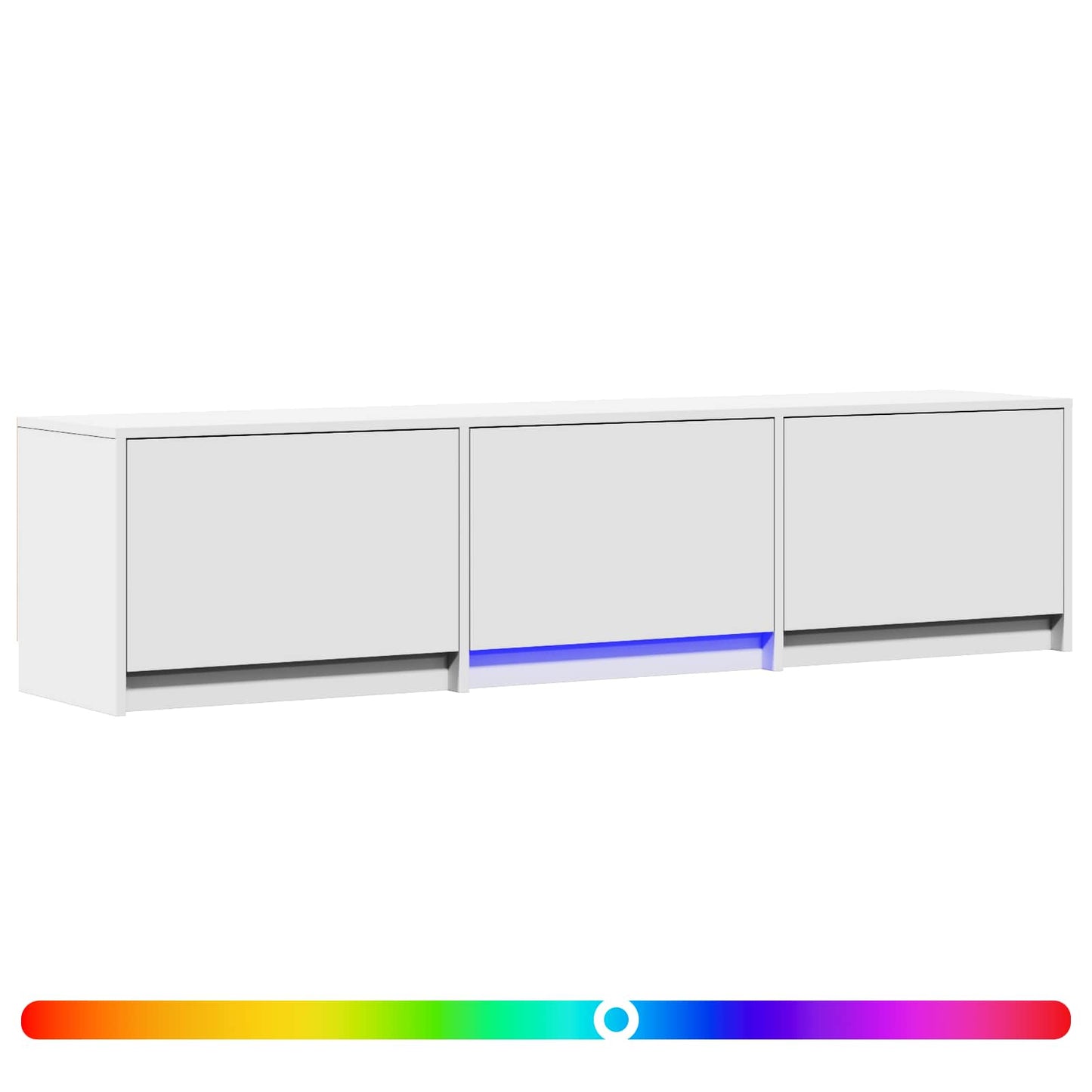 LED-es tévéállvány 165 x 34 x 40 cm Fehér Mérnöki fa