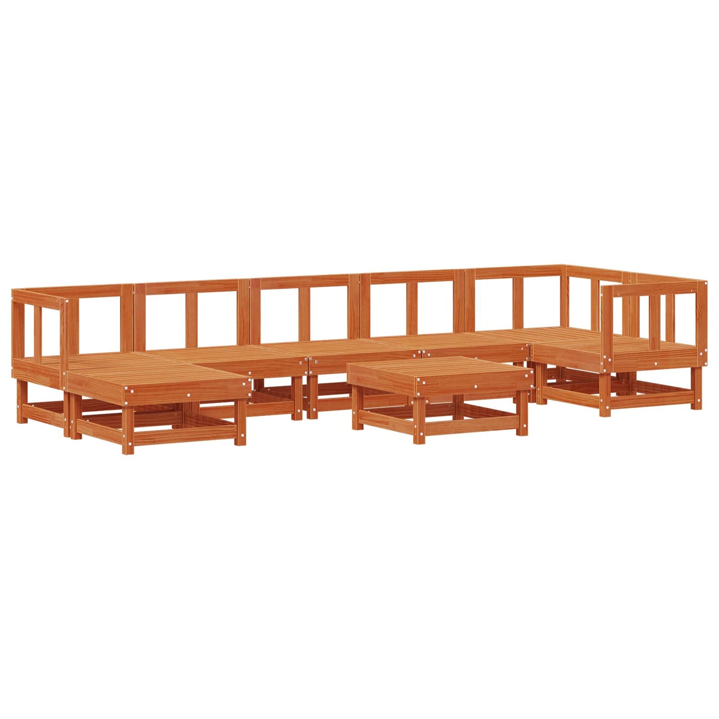 Kerti lounge szett ARAKIL 8 pcs Viaszbarna Tömör Fenyőfa
