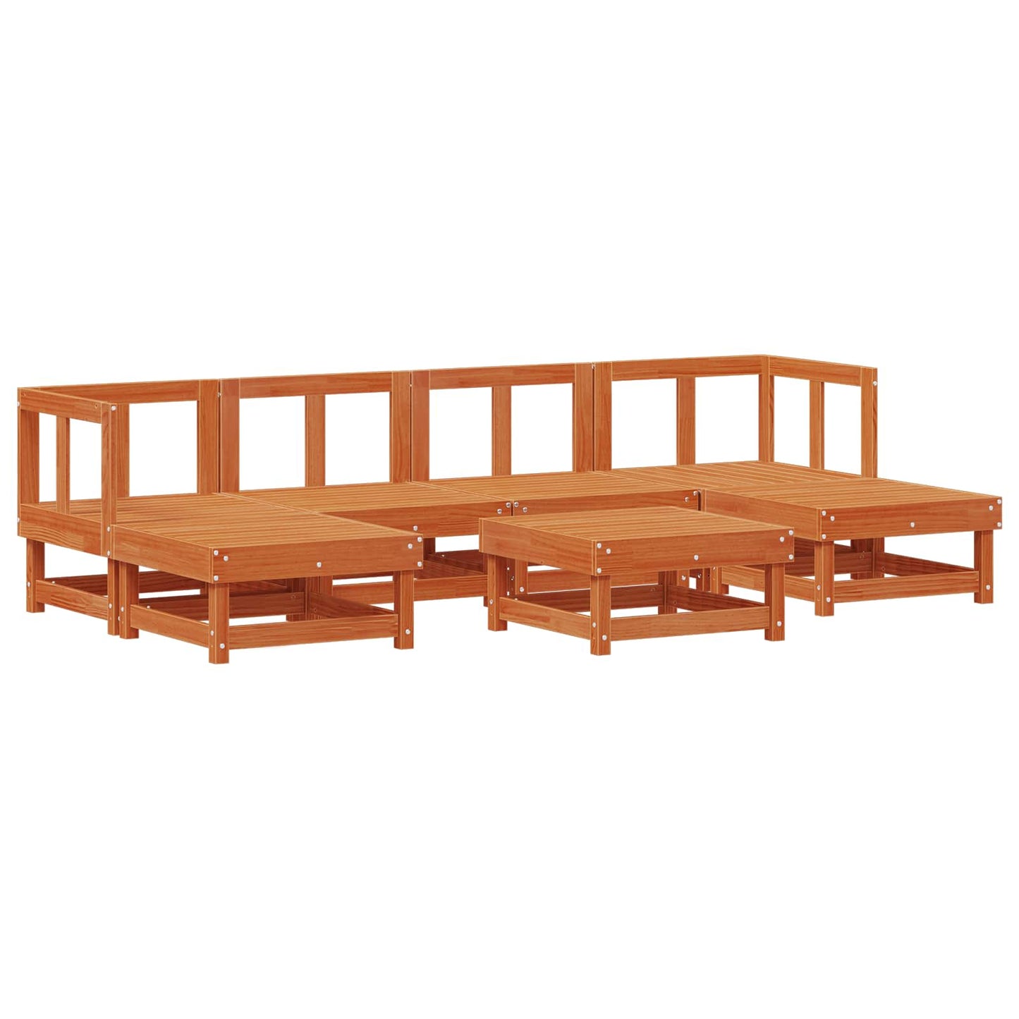 Kerti lounge szett 7 pcs Viaszbarna Tömör Fenyőfa