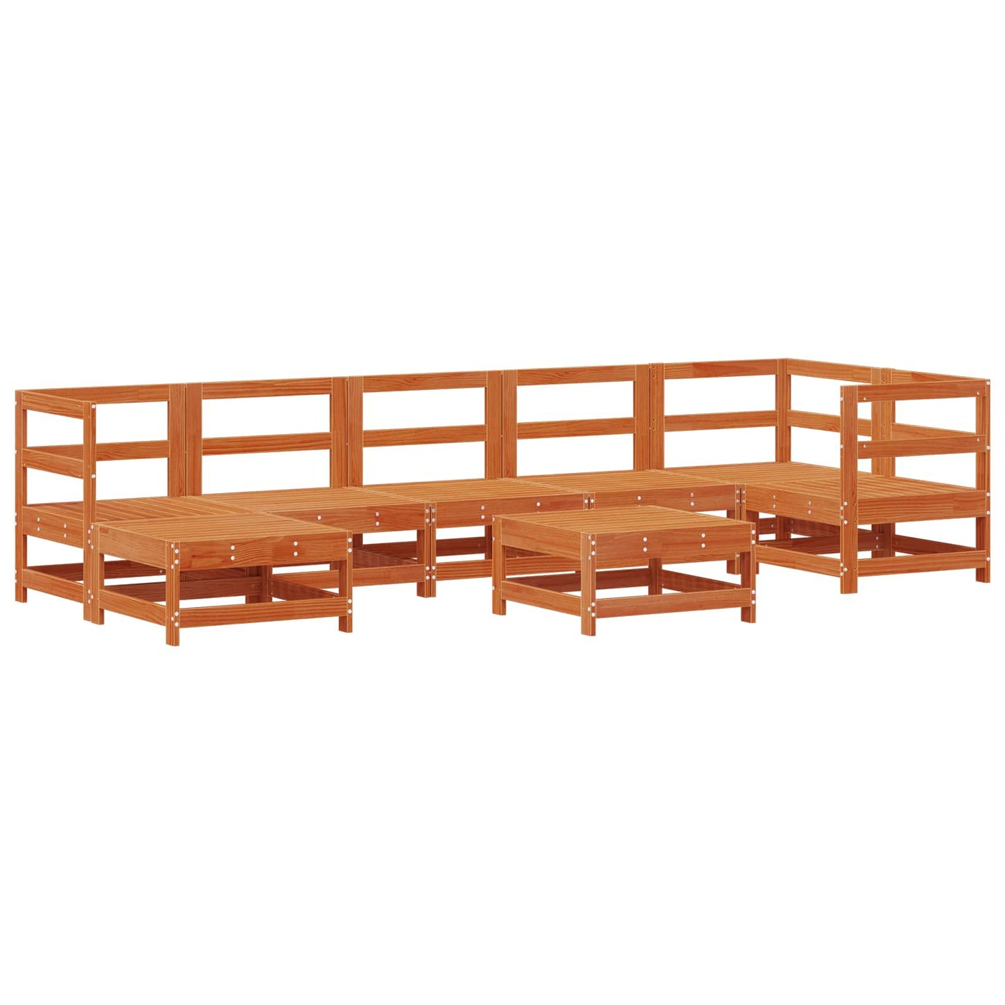 Kerti lounge szett 8 pcs Viaszbarna Tömör Fenyőfa