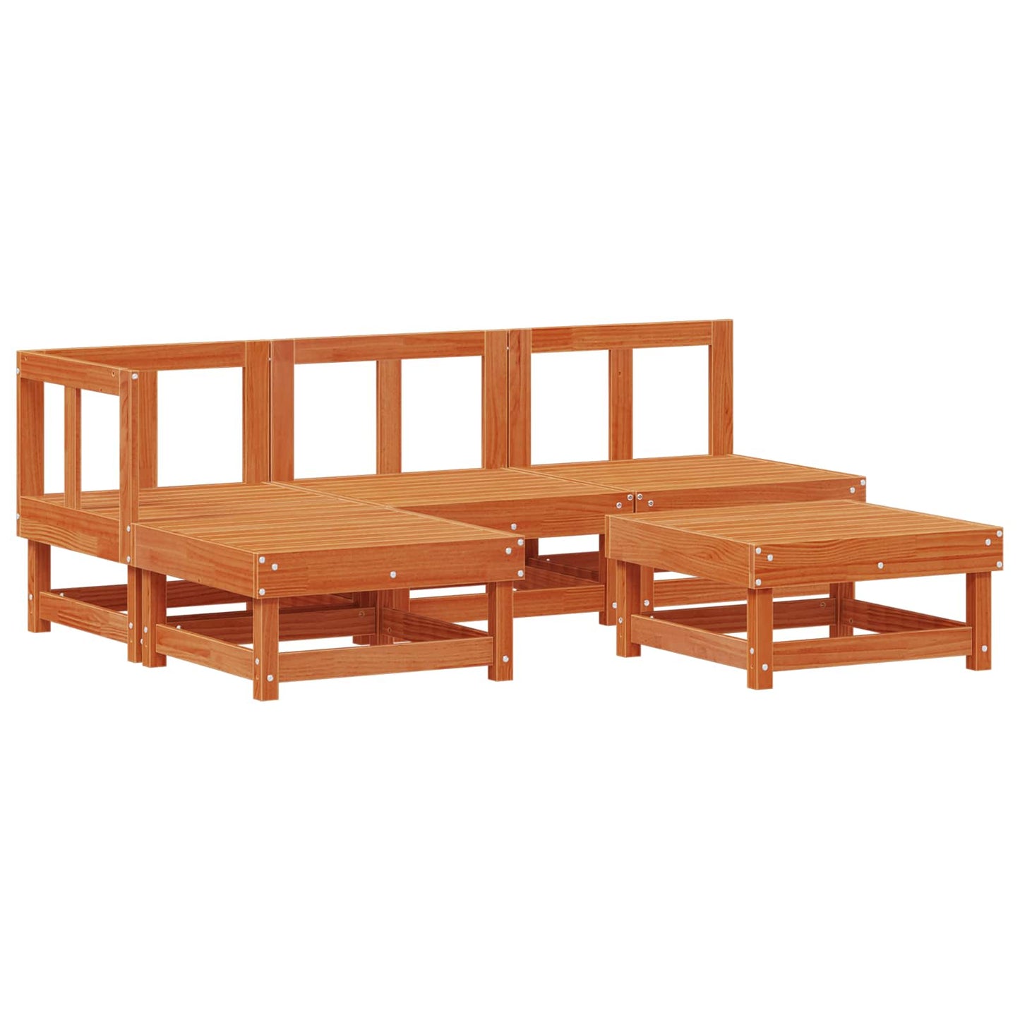 Kerti lounge szett 13 pcs Viaszbarna Tömör Fenyőfa