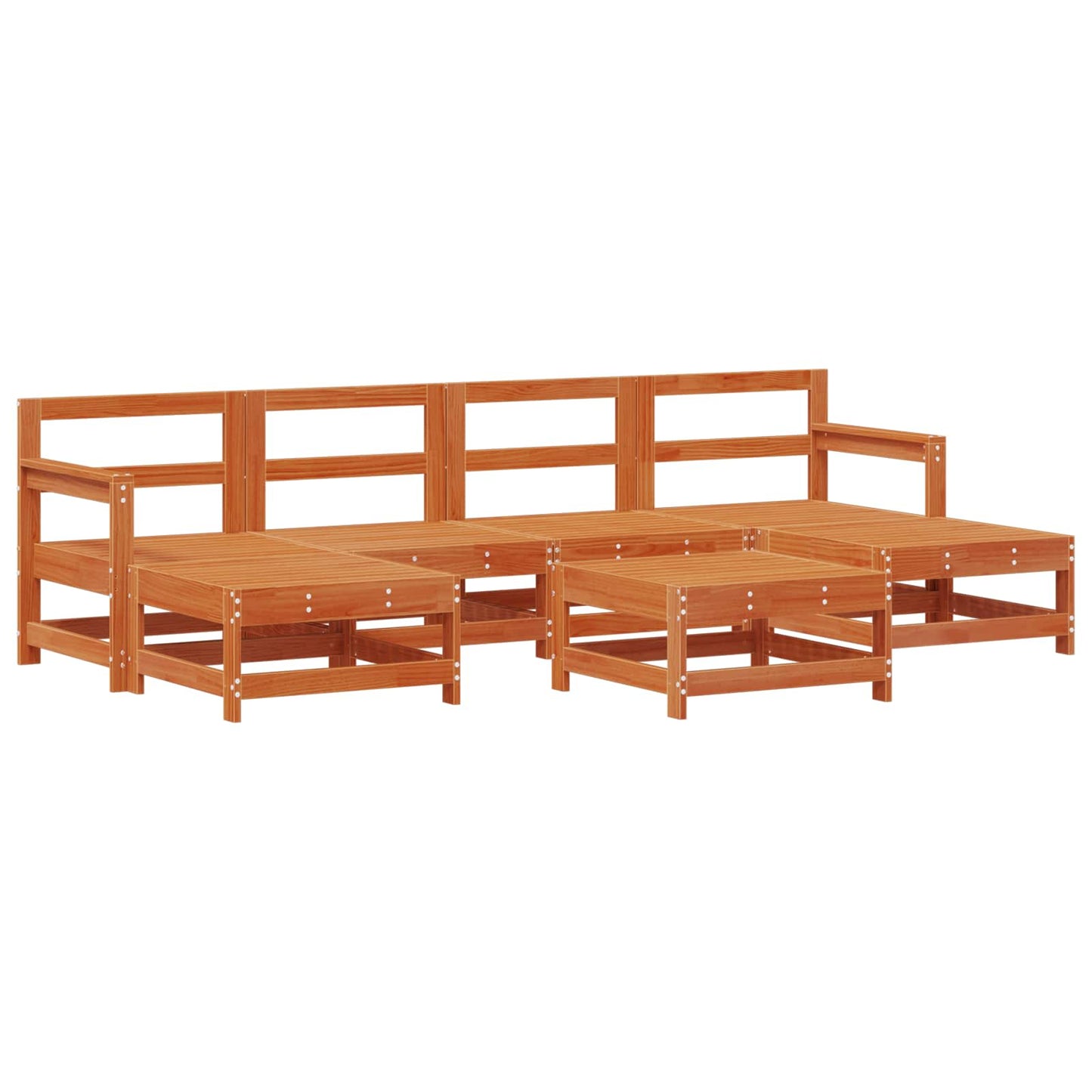 Kerti lounge szett 7 pcs Gyantás Barna Fenyő Tömör Fenyőfa