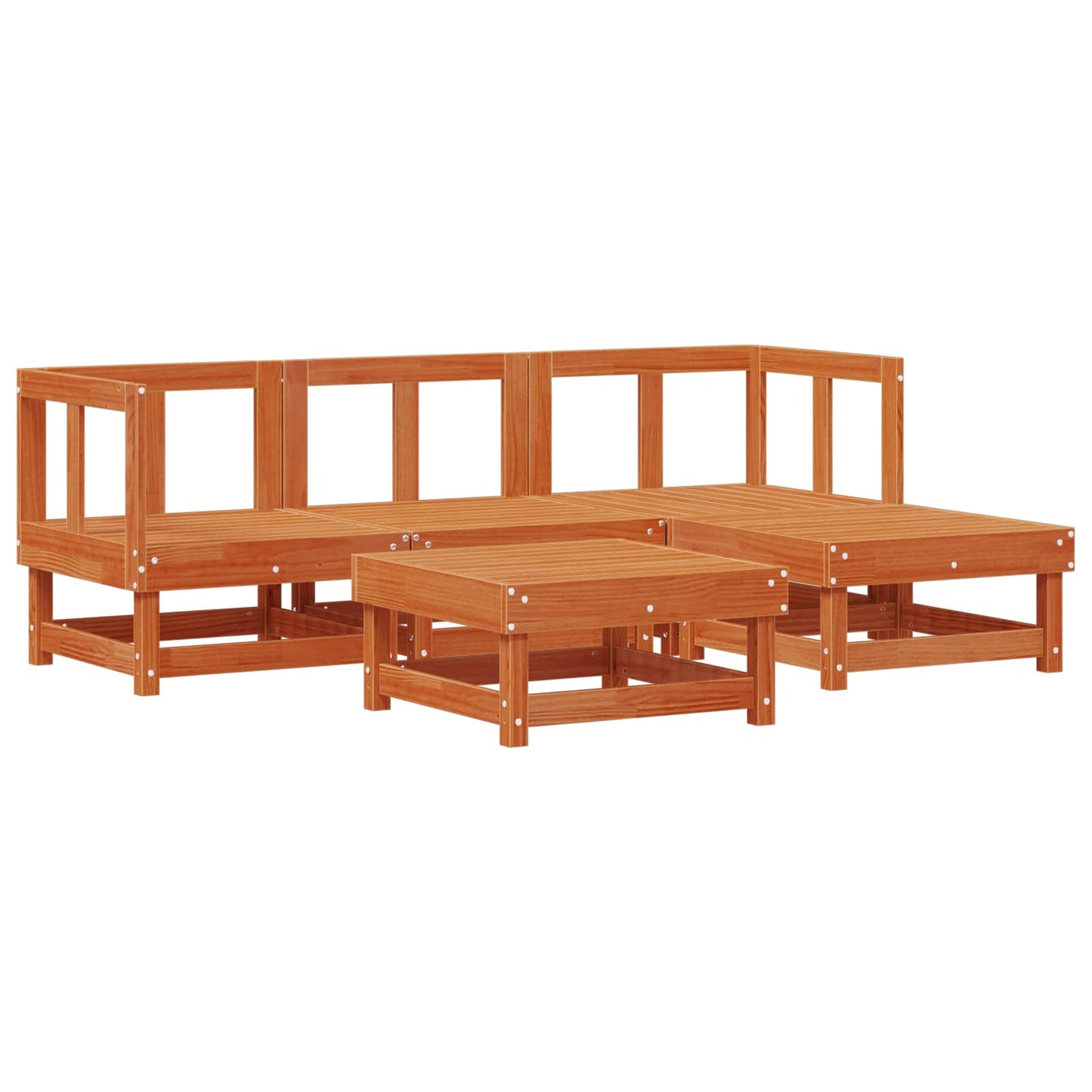 Kerti lounge szett 15 pcs Viaszbarna Tömör Fenyőfa