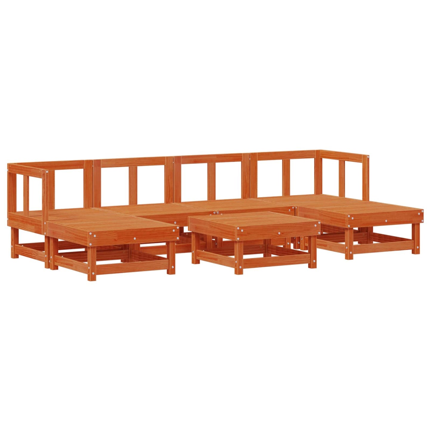 Kerti lounge szett 7 pcs Viaszbarna Tömör fenyő