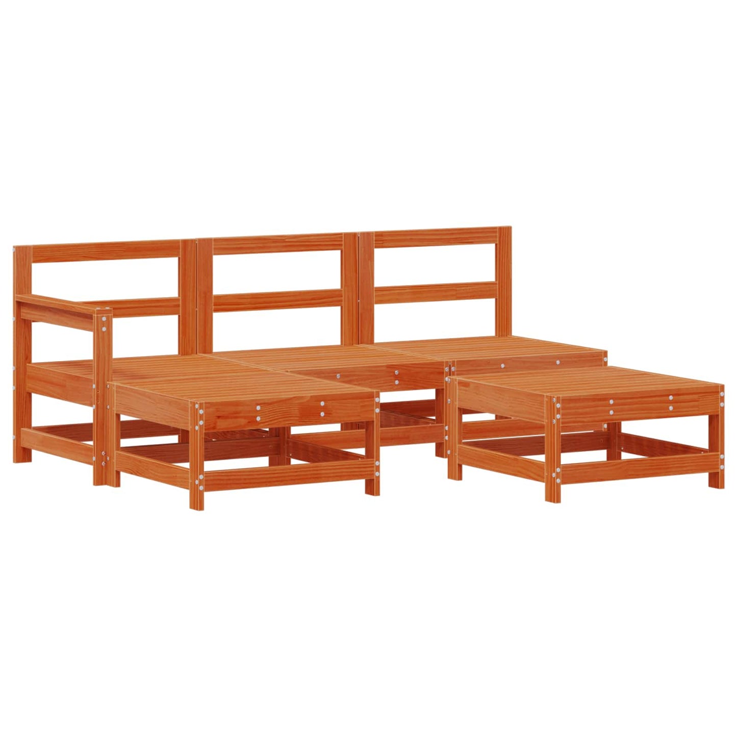 Kerti lounge szett 5 pcs Viaszbarna Tömör fenyő