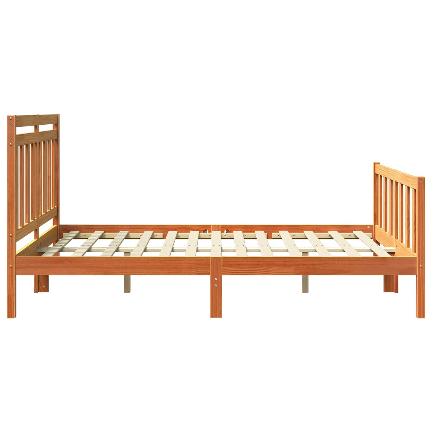 Ágykeret Faggyú barna 205,5 x 155,5 x 100 cm Tömör fenyőfa