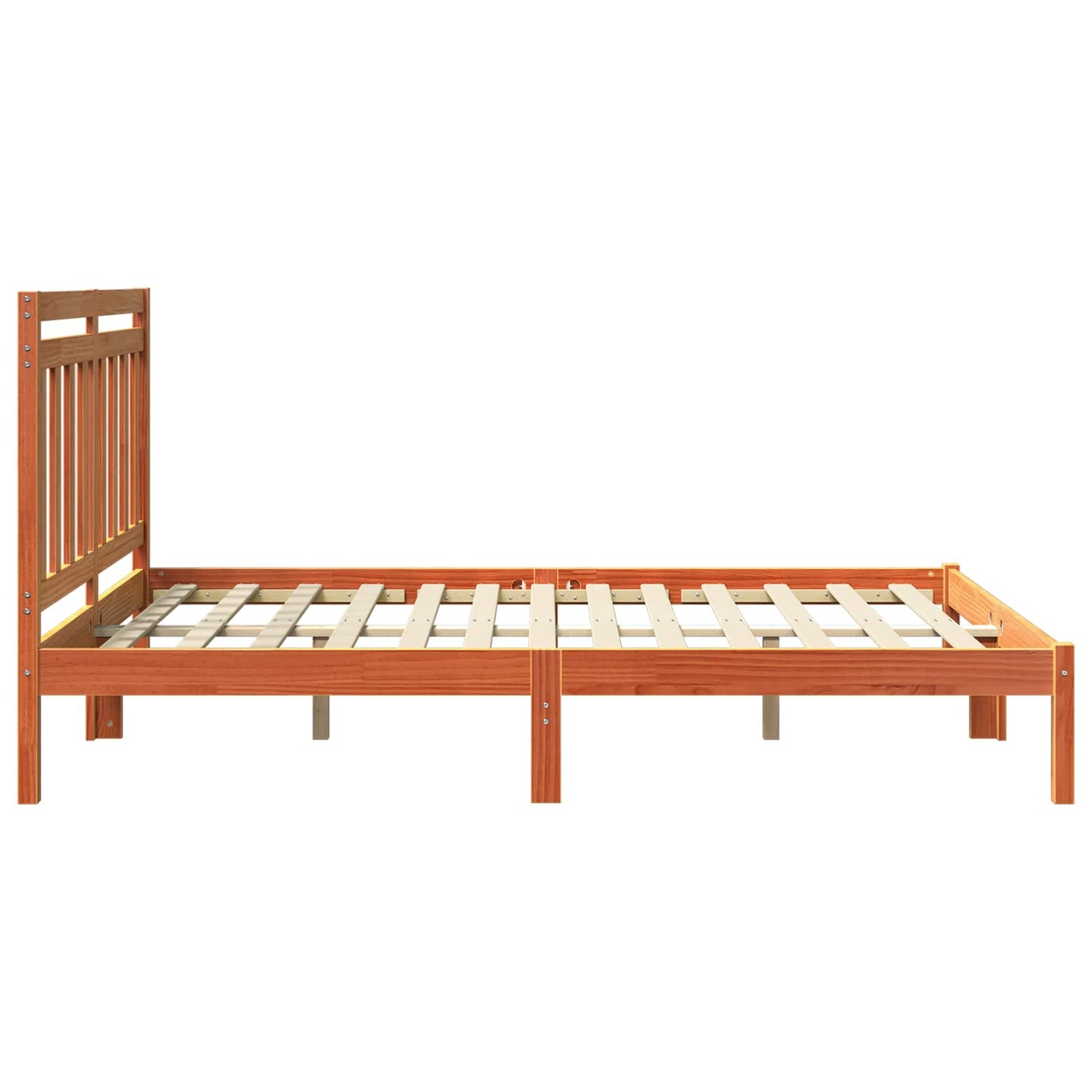 Ágykeret Faggyú barna 205,5 x 145,5 x 100 cm Tömör fenyőfa