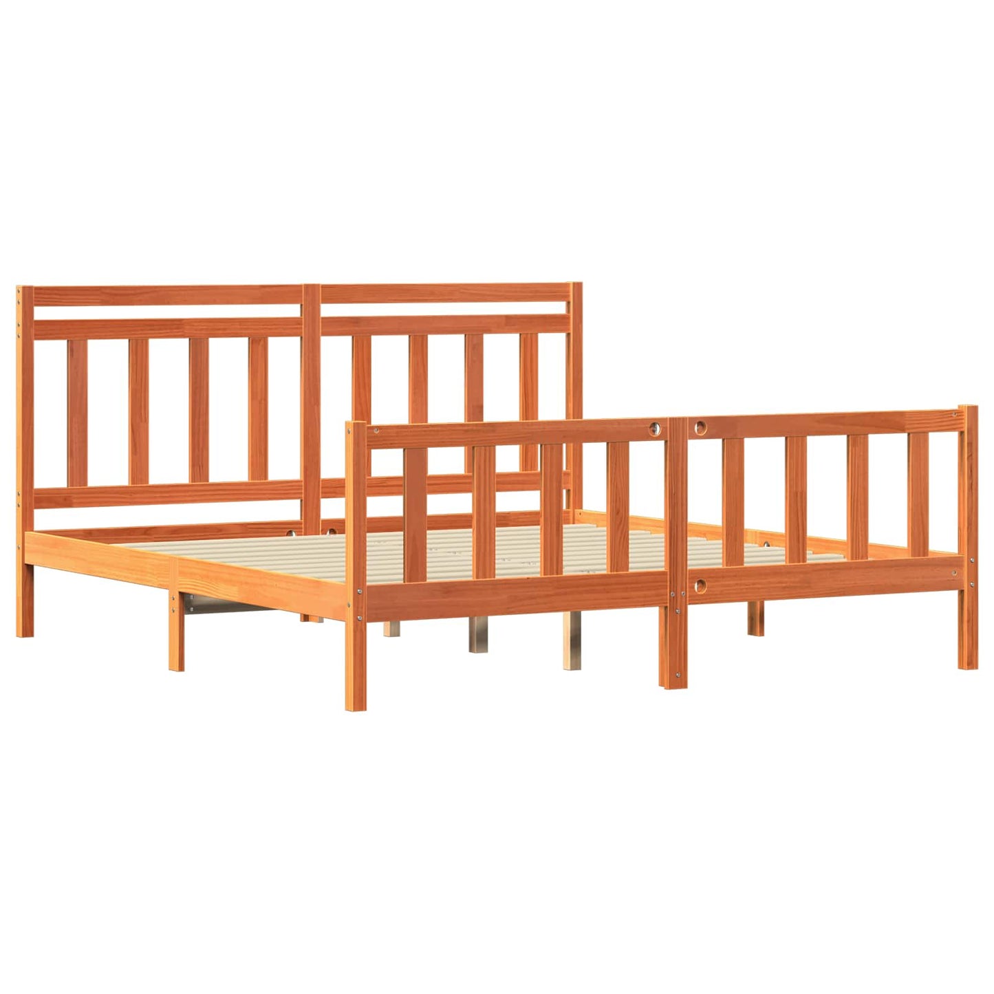 Ágykeret fejtámlával 2 pcs Faggyú barna 205,5 x 185,5 x 100 cm