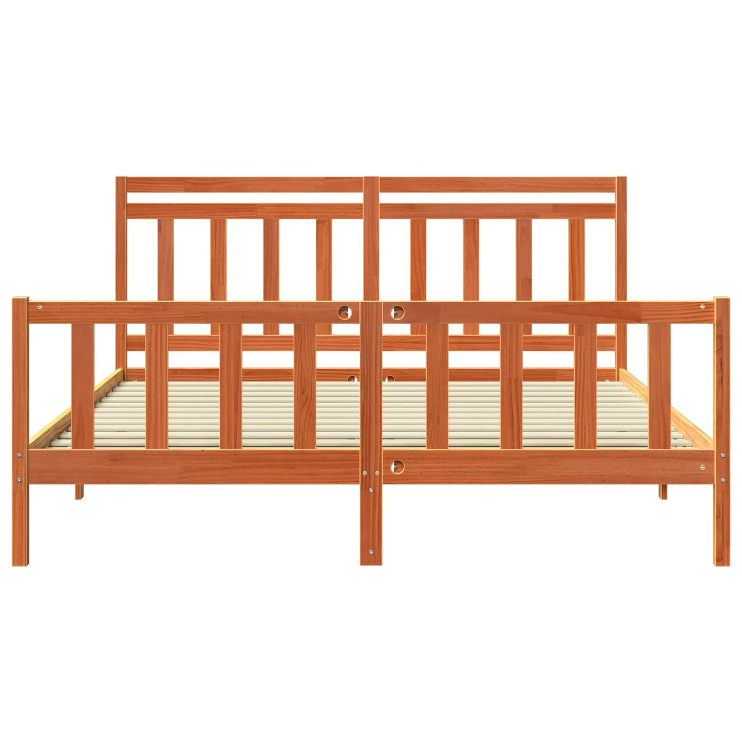 Ágykeret fejtámlával 2 pcs Faggyú barna 205,5 x 185,5 x 100 cm