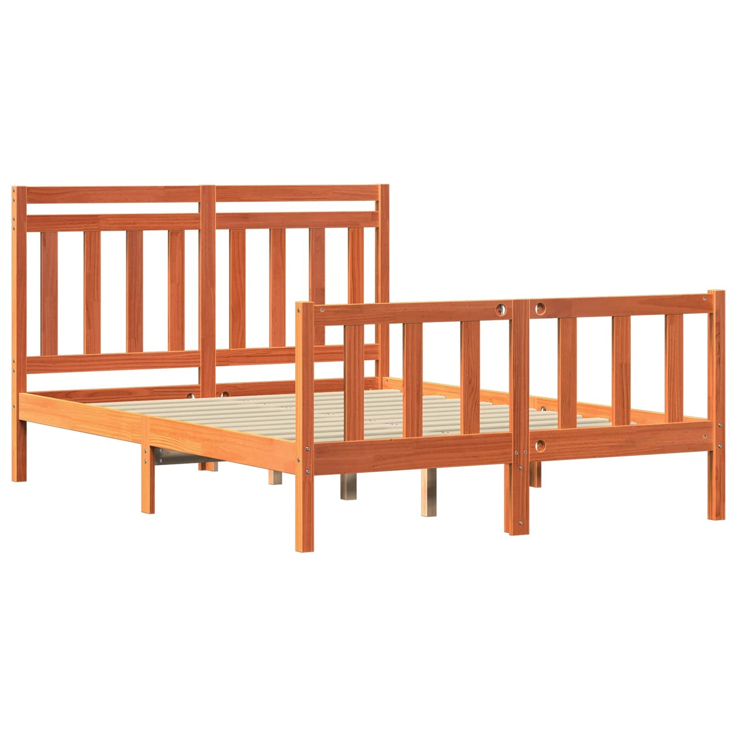 Ágykeret fejtámlával 2 pcs Faggyú barna 205,5 x 145,5 x 100 cm