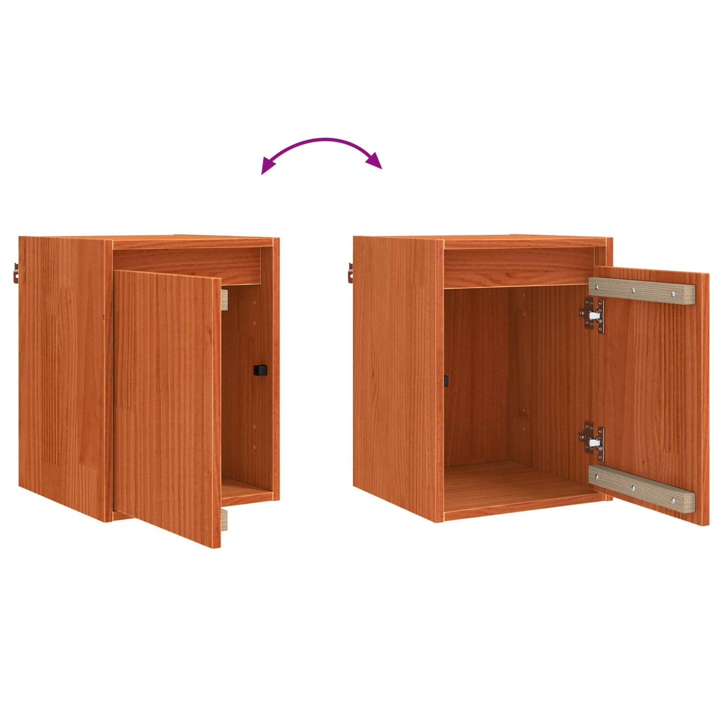 Fali Szekrény 2 pcs Faggyú barna 30 x 30 x 40 cm Tömör fenyőfa