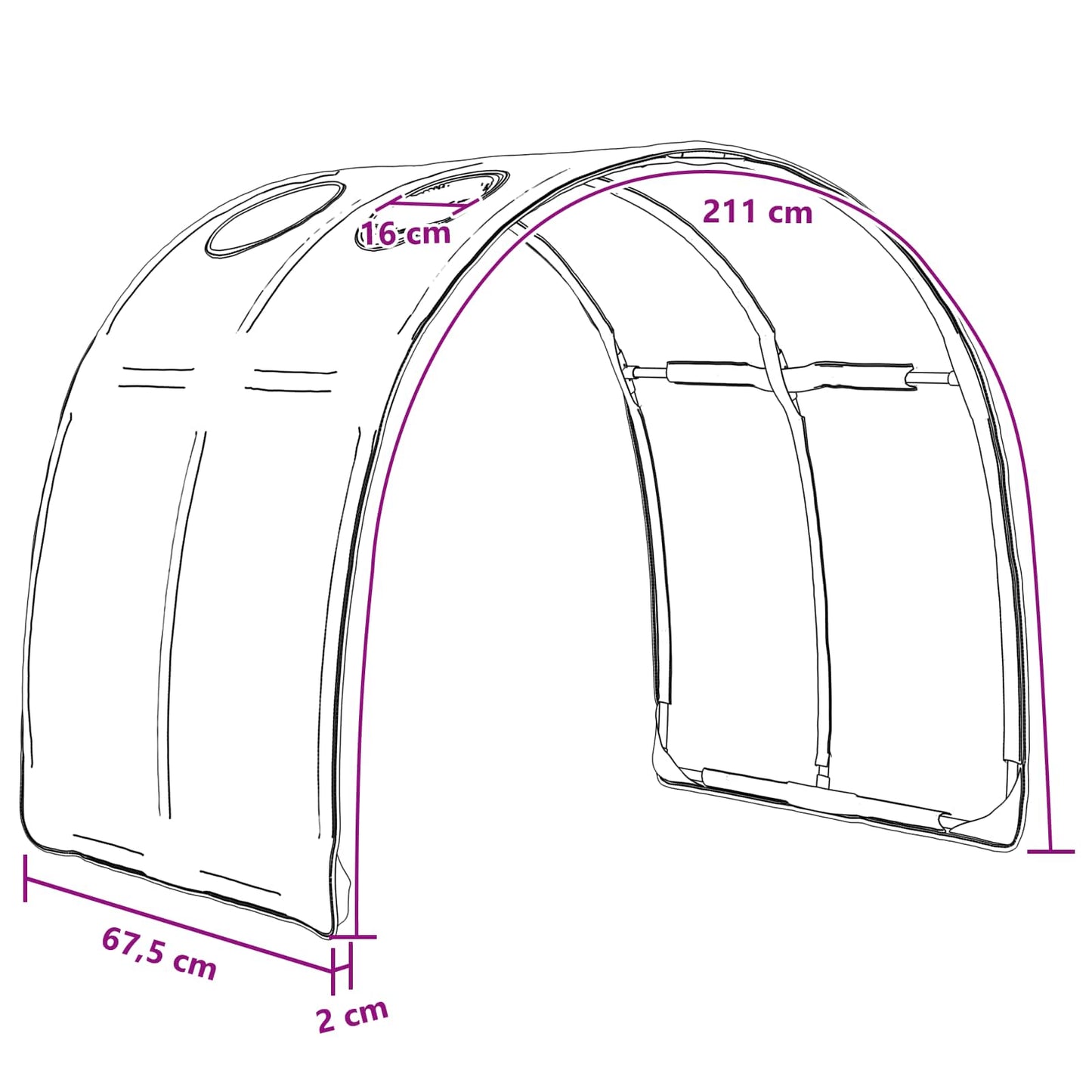 Ágy Alagút 2 pcs Világoskék 211 x 67.5 x 2 cm Poliészter