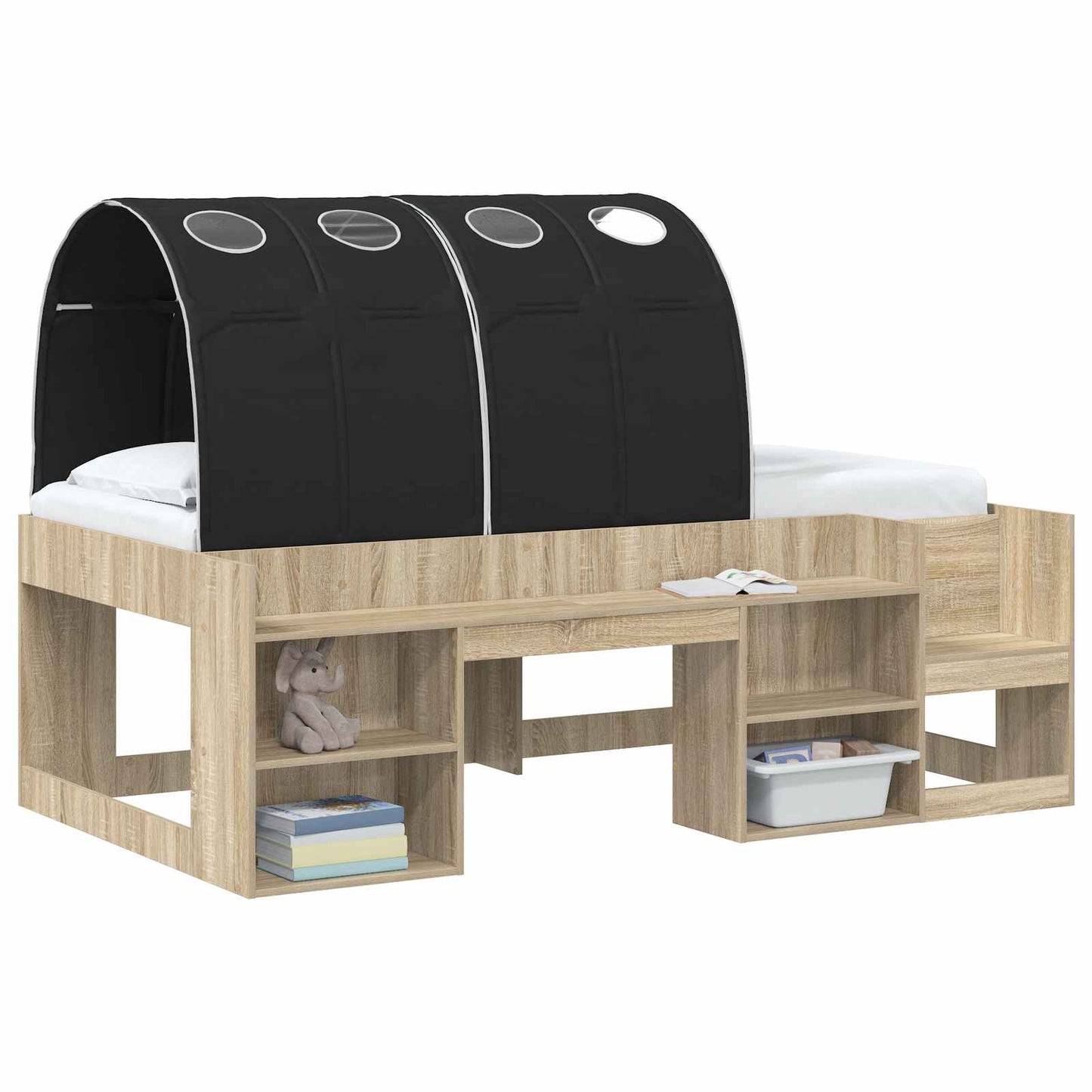 Ágy Alagút 2 pcs Fekete 211 x 67.5 x 2 cm Poliészter