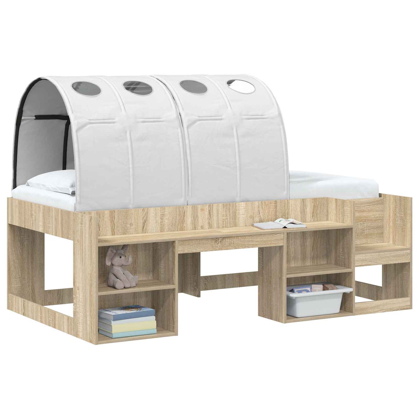 Ágy Alagút 2 pcs Fehér 211 x 67.5 x 2 cm Poliészter