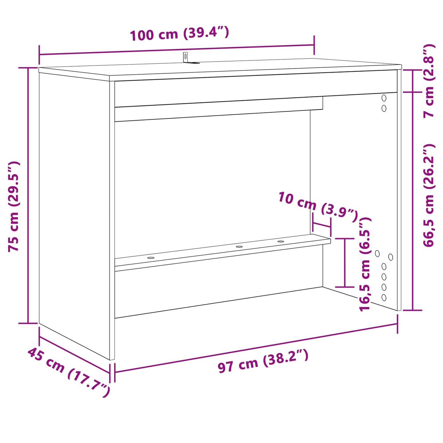 Ágyíróasztal Betonszürke Szerelt Fa 100 x 45 x 75 cm