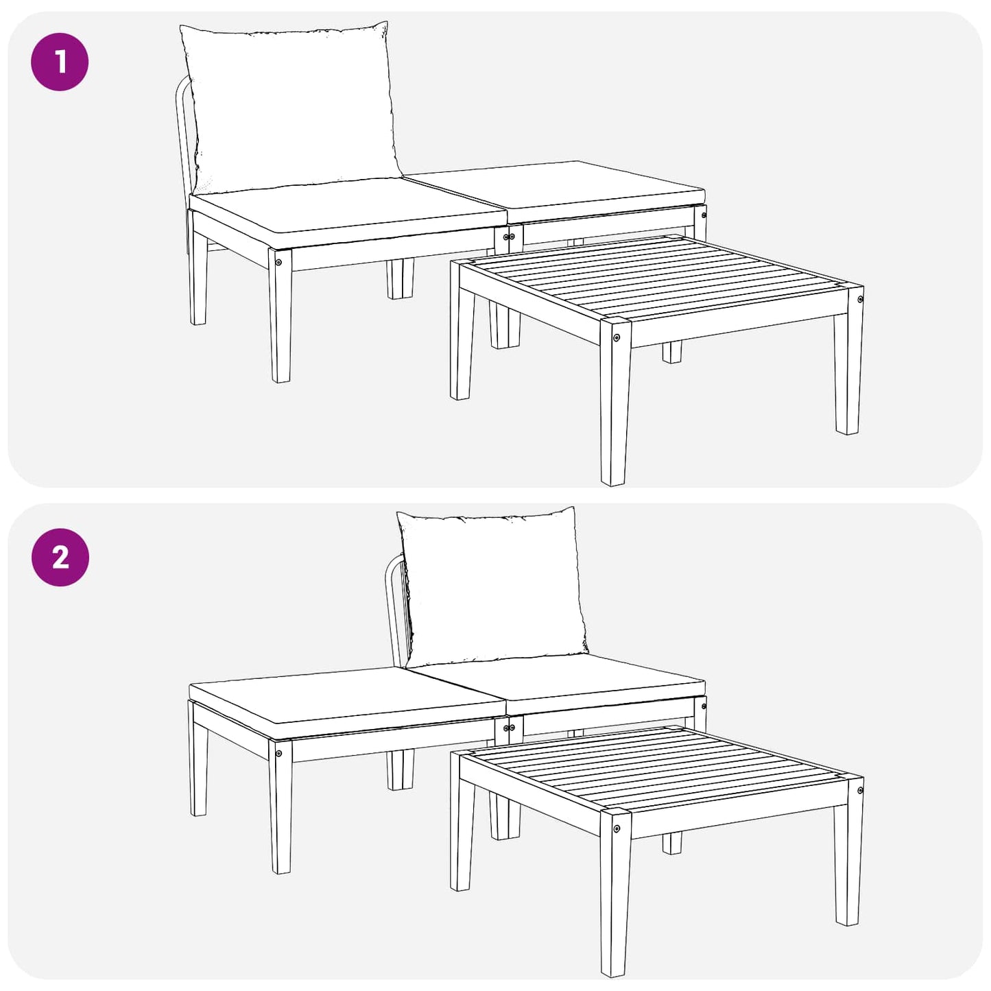 3 pcs Kerti Lounge Szett Párnákkal Tömör akáciafa és kötél