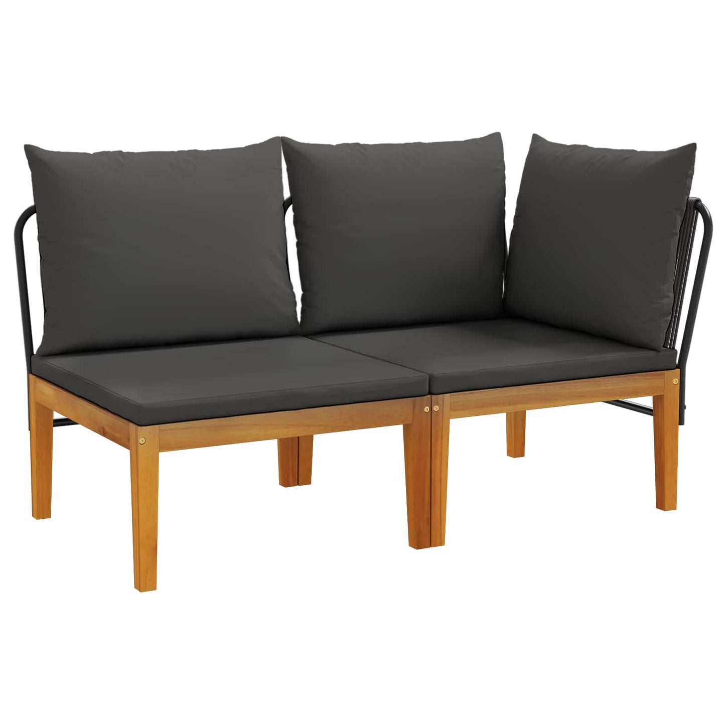 2 pcs Kerti Lounge Szett Párnákkal Tömör akáciafa és kötél
