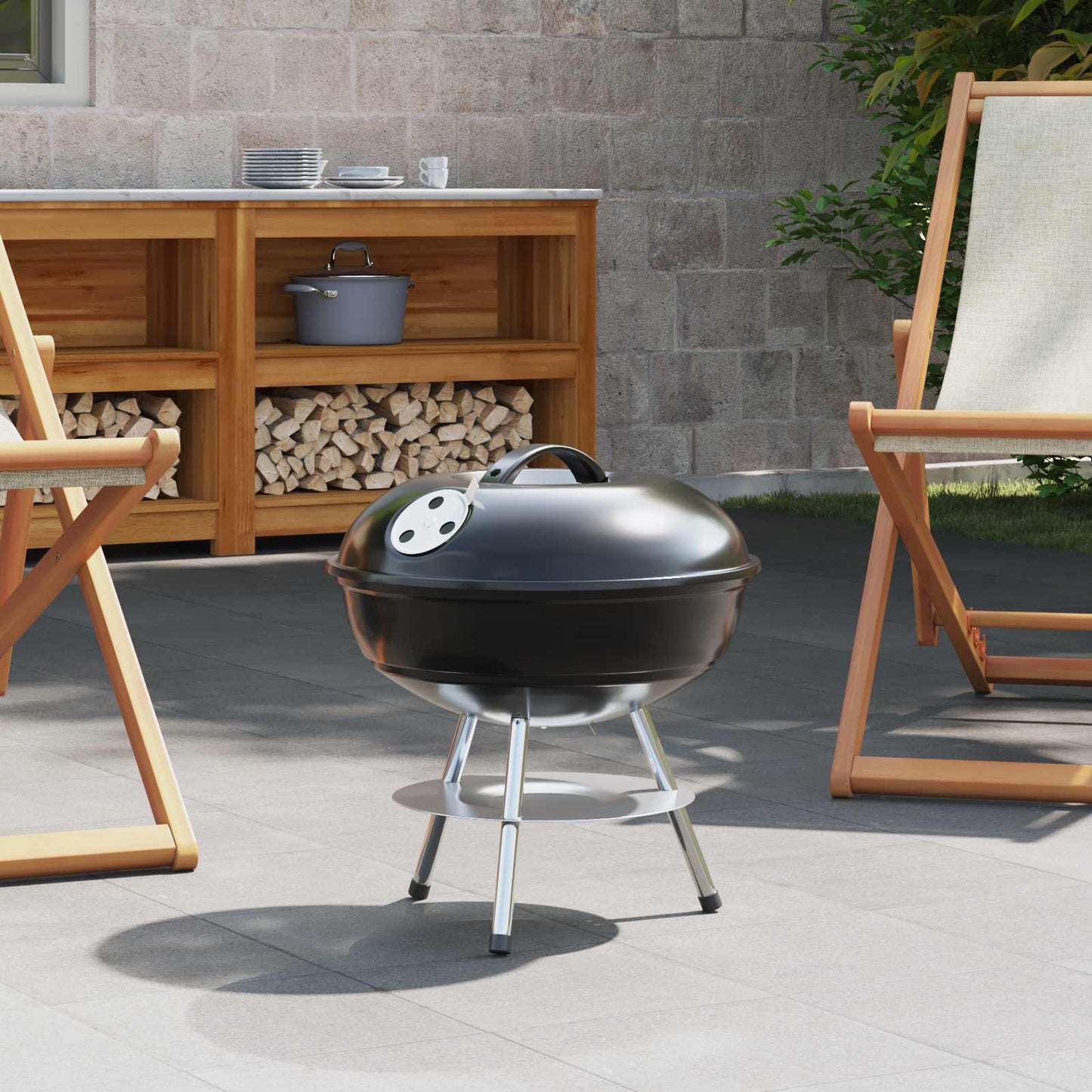 Fak grill Fekete 36,5 x 36,5 x 40 cm