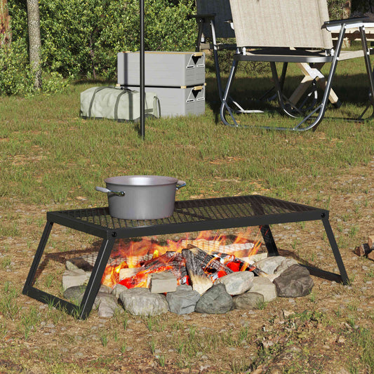 Összecsukható Kemping Grill 58 x 31 x 2 cm Ötvözött Acél Fekete