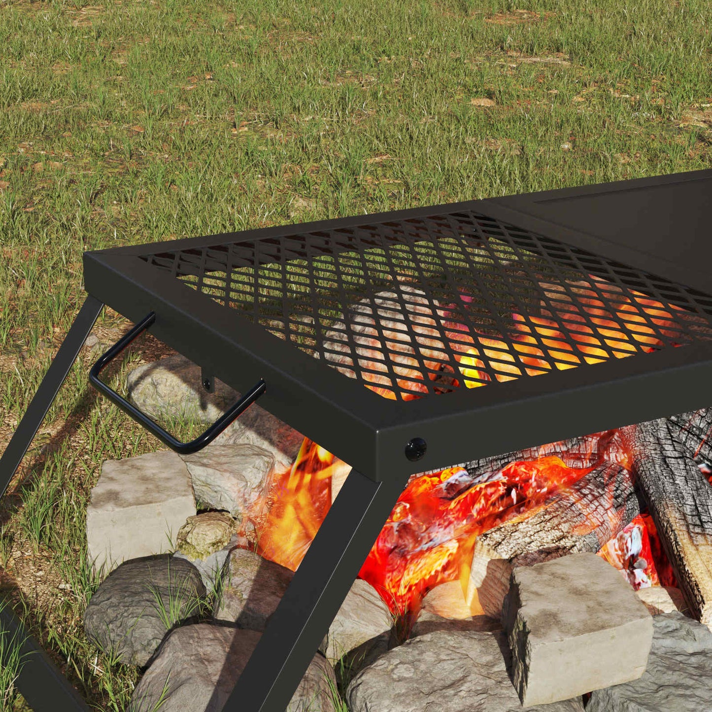 Összecsukható Kemping Grill Fekete 31,5 x 26,5 x 4 cm