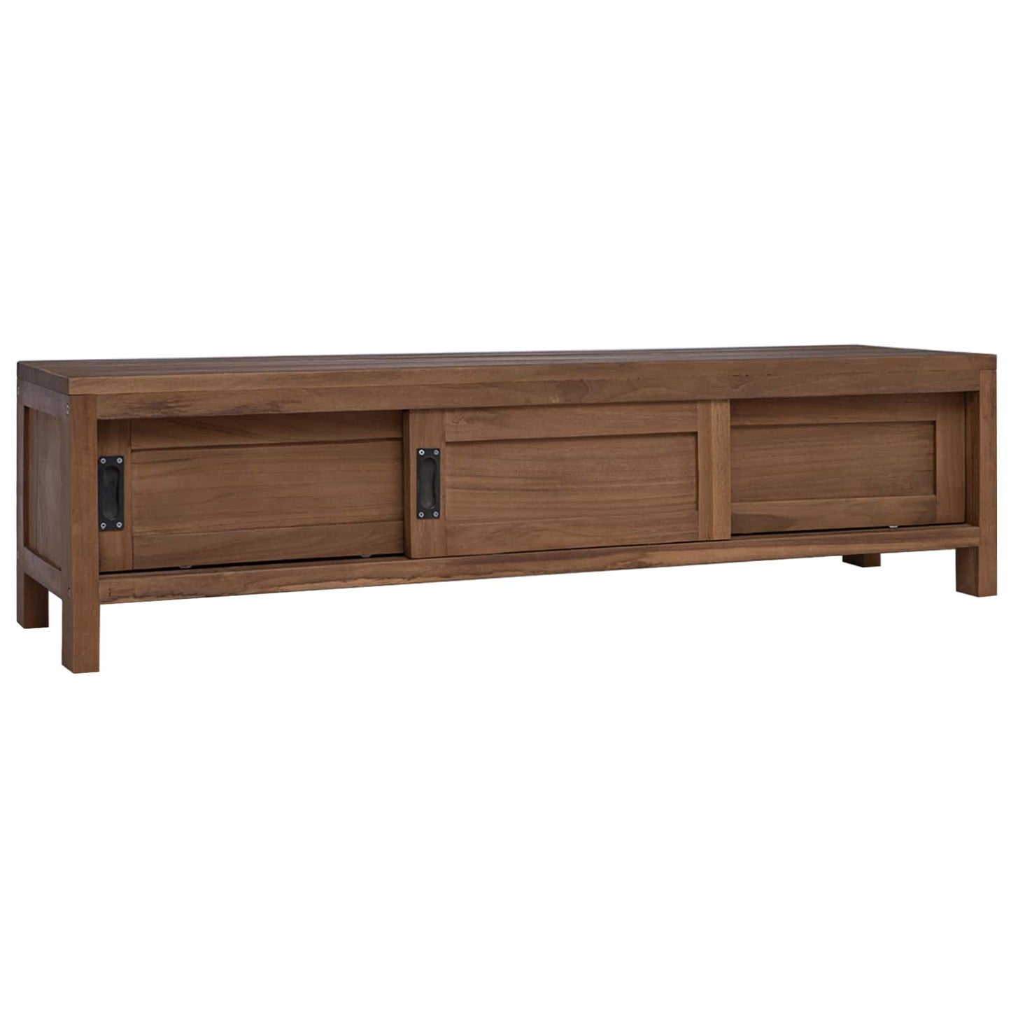 TV szekrény 110 x 30 x 30 cm Tömör Teakfa Természetes