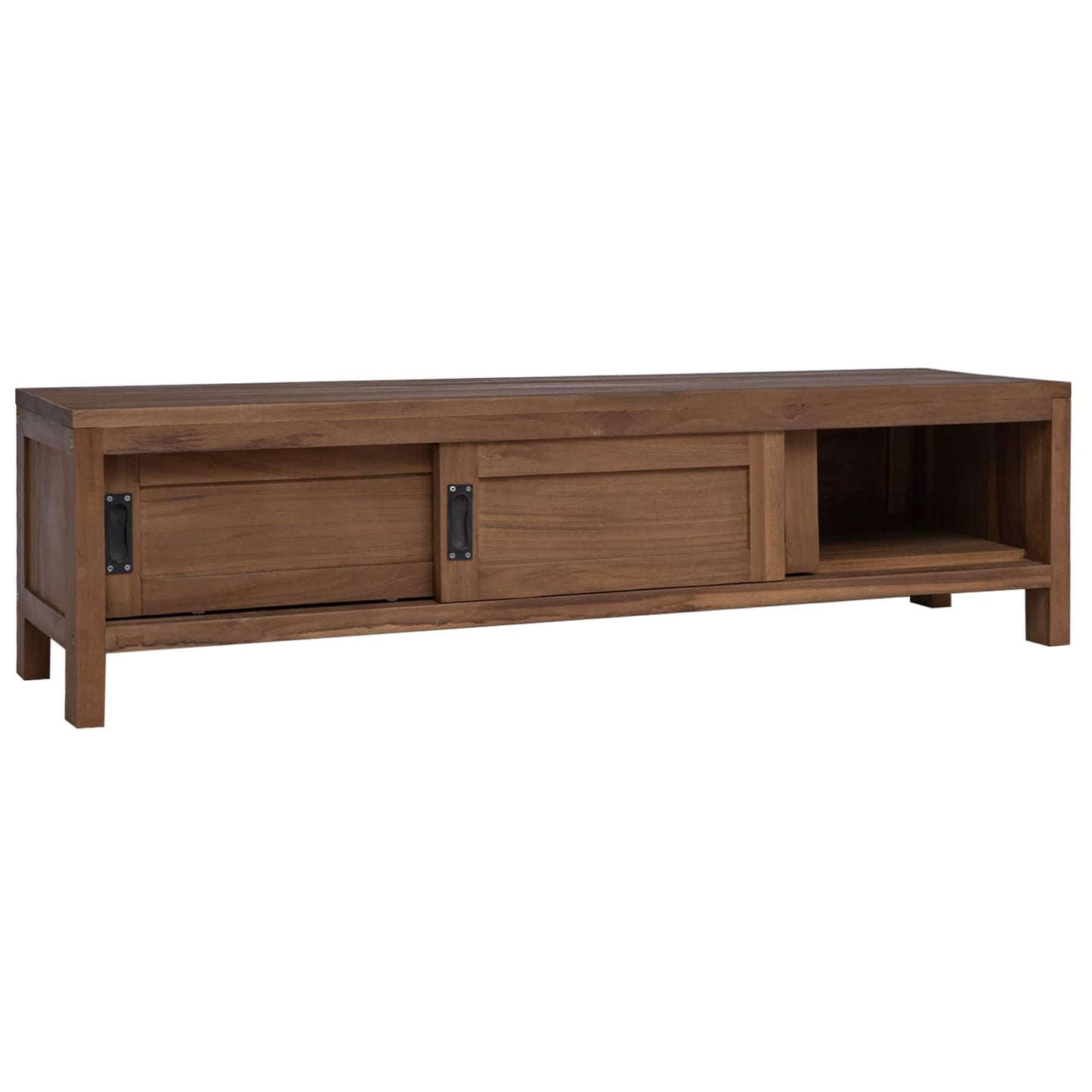 TV szekrény 110 x 30 x 30 cm Tömör Teakfa Természetes