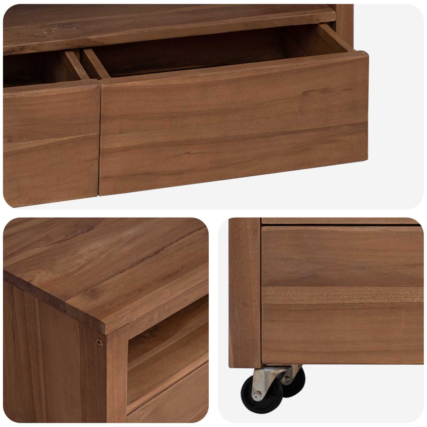 TV szekrény 110 x 30 x 40 cm Természetes Tömör Teakfa