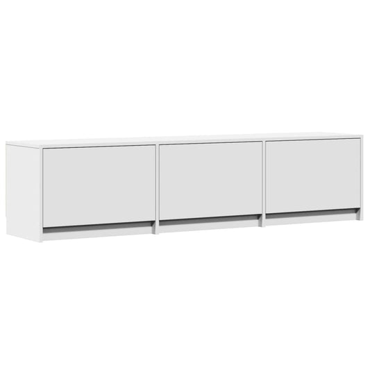 TV szekrény leddel fiókkal Fehér 165 x 34 x 40 cm Faanyag