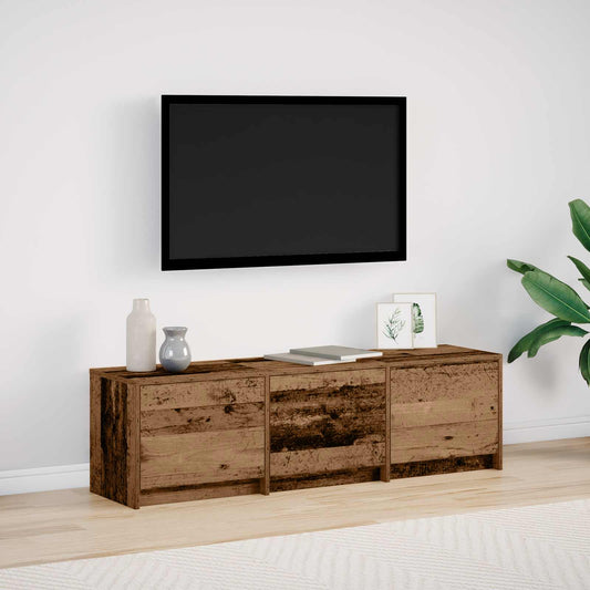 TV szekrény 140 x 34 x 40 cm Öreg fa Faanyag