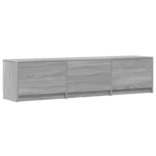 TV szekrény leddel Szürke Sonoma 165 x 34 x 40 cm Faanyag