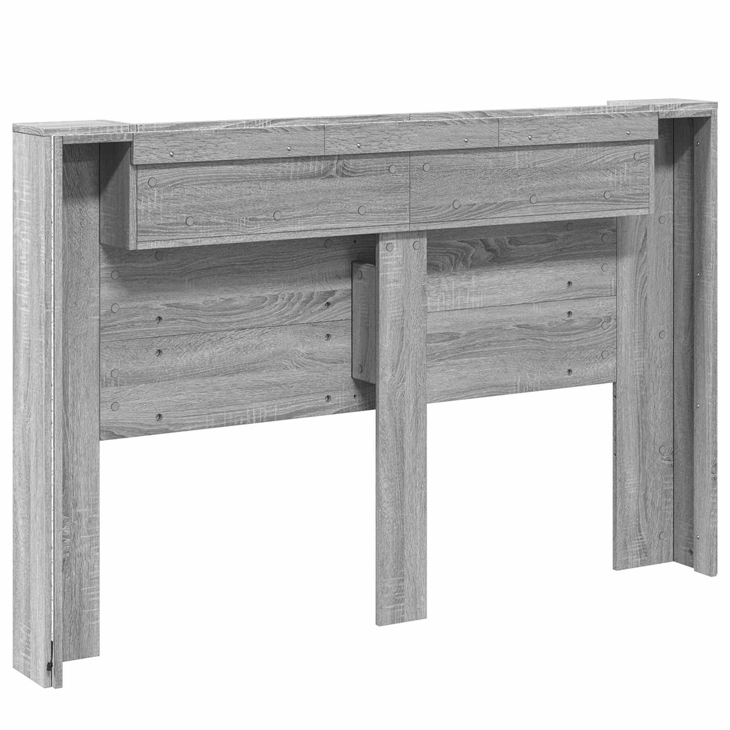 LED-es Fejtámla Szekrény Szürke Sonoma Szerelt Fa