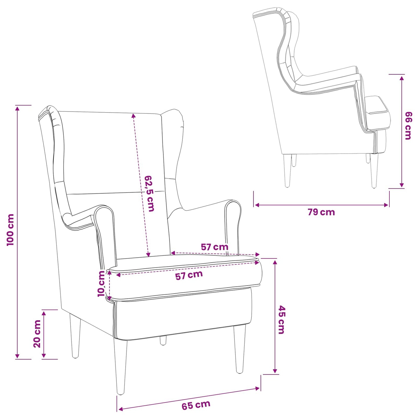 karosszék Tópszínű szövet