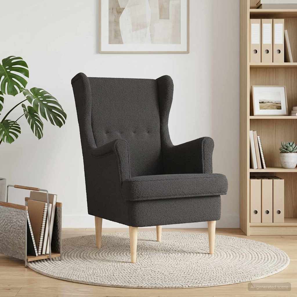 karosszék Sötétszürke Bouclé