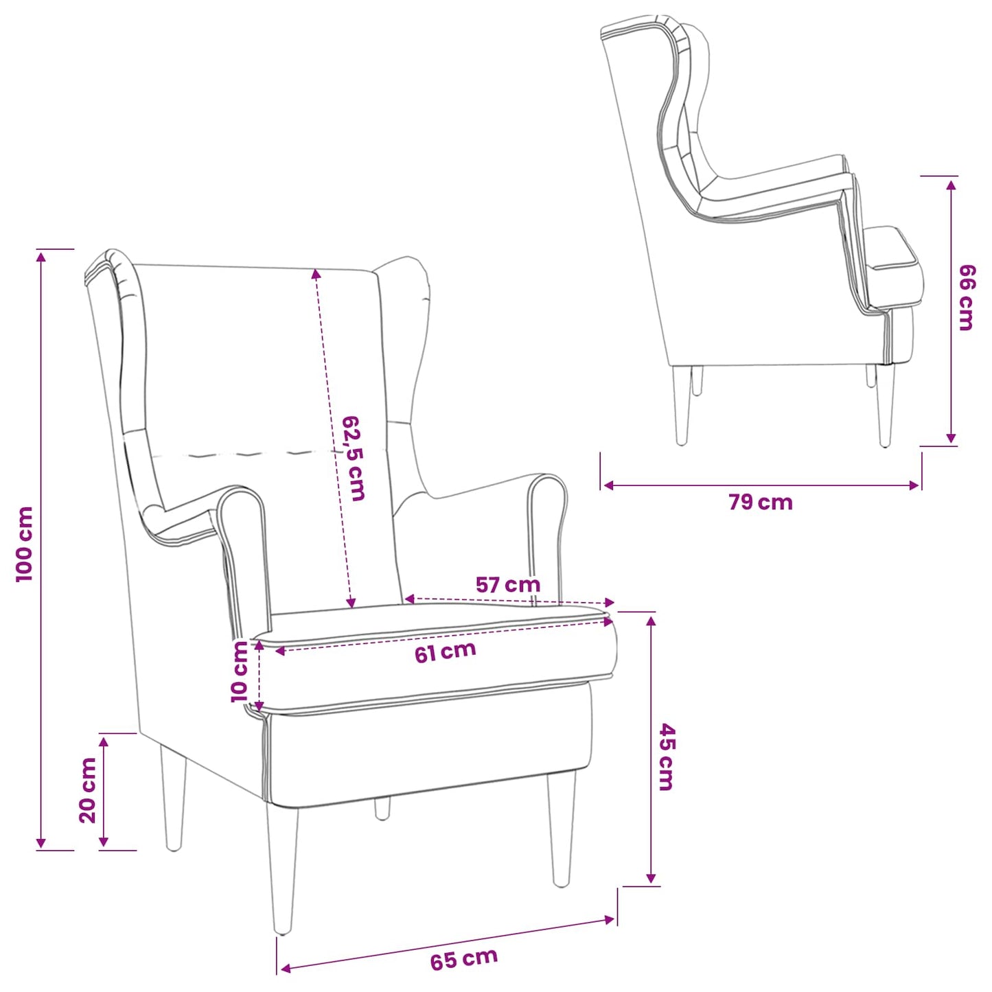 karosszék Bézs Bouclé