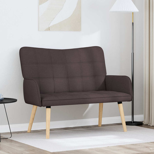 Kétüléses Kanapé Sötét Barna 115 x 61 x 87 cm Szövet