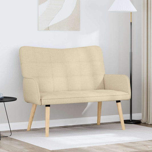 Kétüléses Kanapé Krémszínű 115 x 61 x 87 cm Szövet
