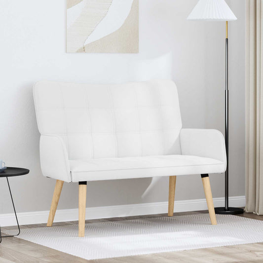 Kétüléses Kanapé Fehér 115 x 61 x 87 cm Szövet
