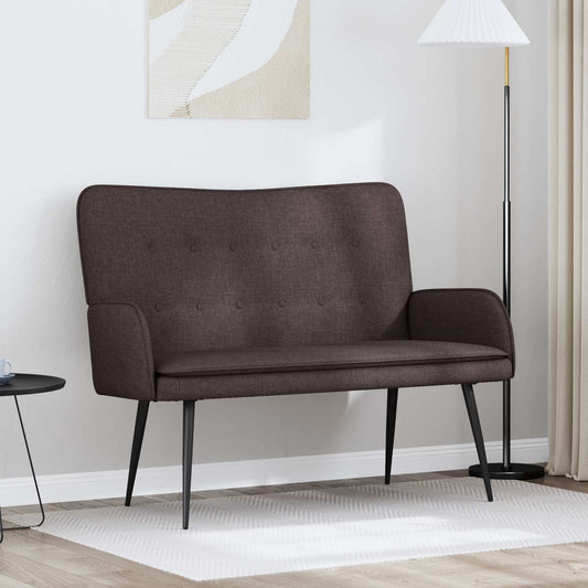 Kétüléses Kanapé Sötét Barna 115 x 61 x 87 cm Szövet