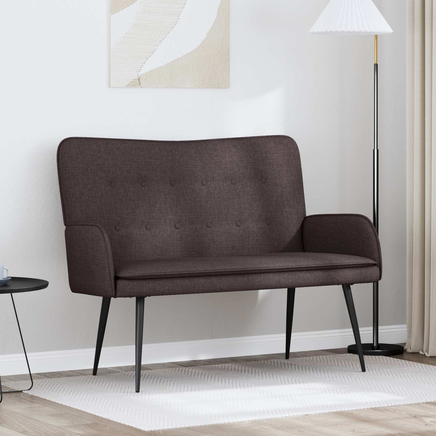 Kétüléses Kanapé Sötét Barna 115 x 61 x 87 cm Szövet