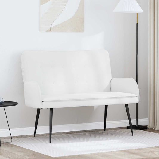 Kétüléses Kanapé Fehér 115 x 61 x 87 cm Szövet
