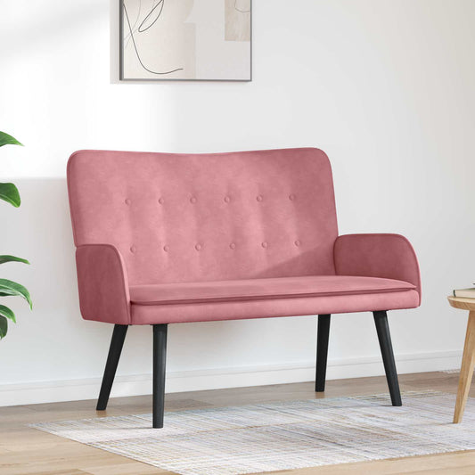 Kétüléses Kanapé Rózsaszín 115 x 61 x 87 cm Bársony