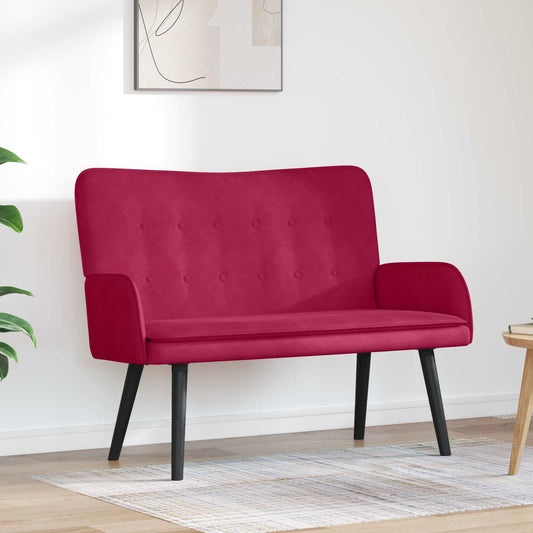 Kétüléses Kanapé Bordó 115 x 61 x 87 cm Bársony