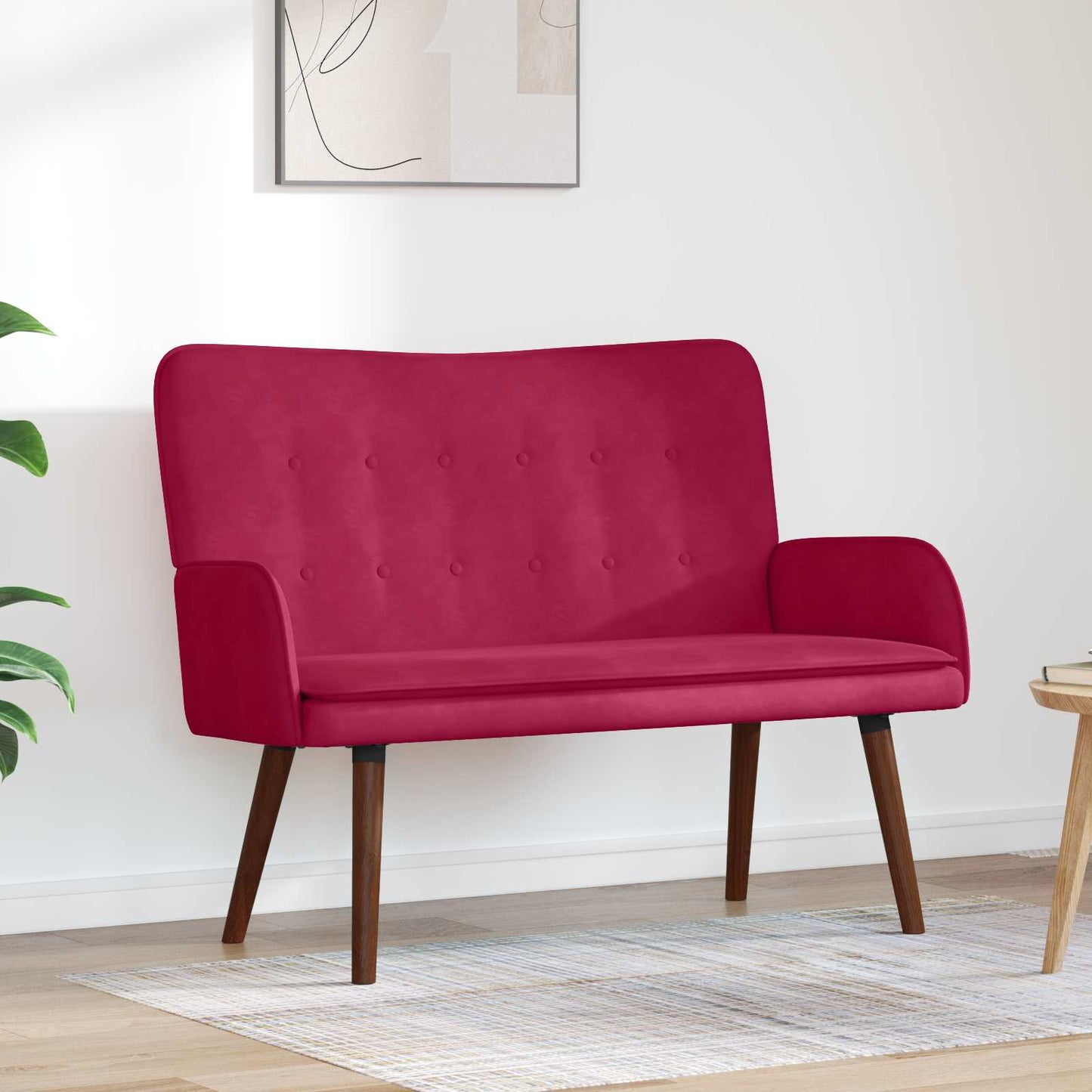 Kétüléses Kanapé Bordó 115 x 61 x 87 cm Bársony