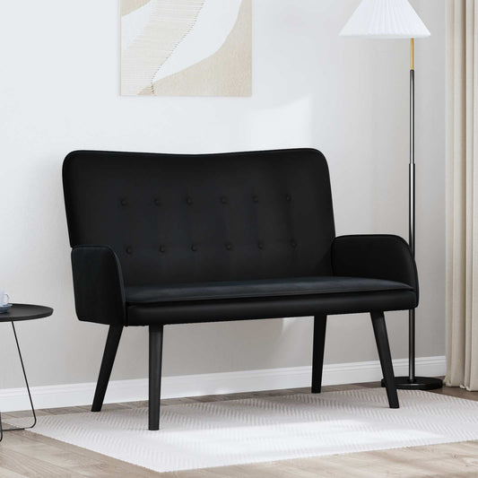 Kétüléses Kanapé Fekete 115 x 61 x 87 cm Bársony