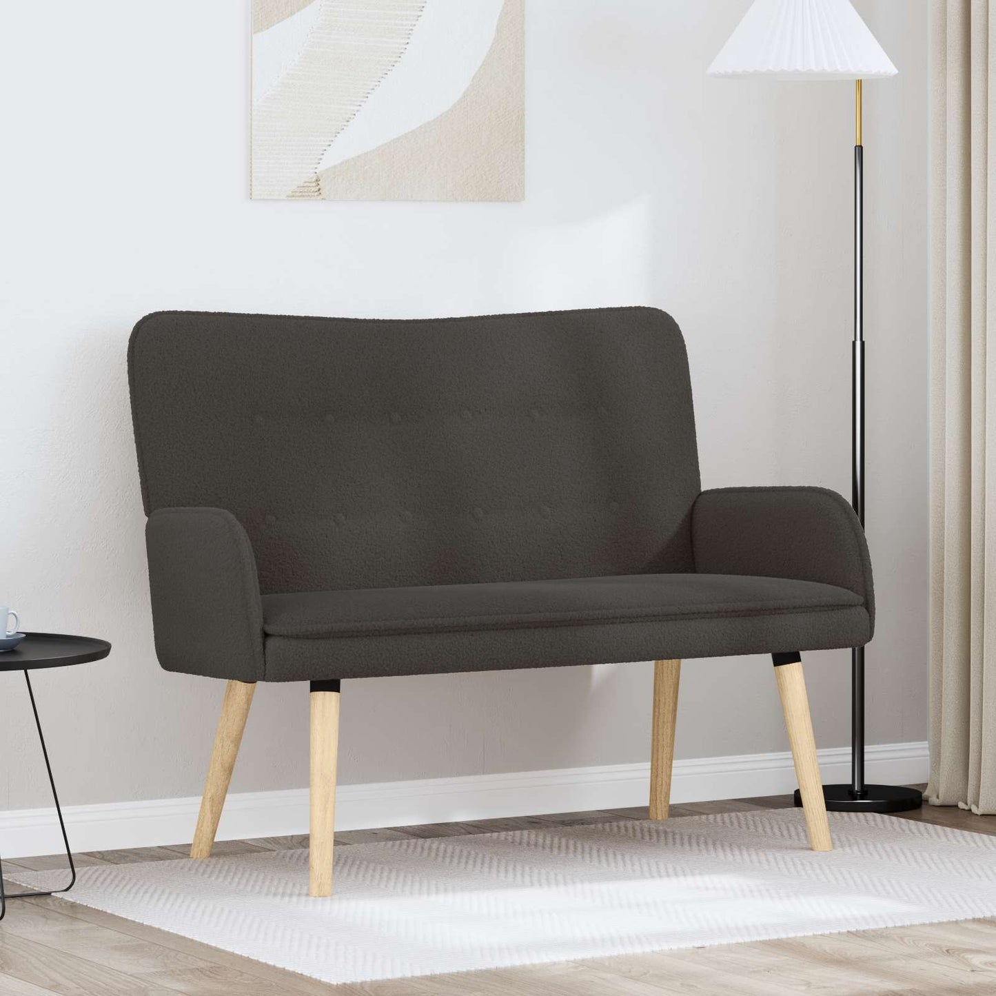 Kétüléses Kanapé Sötétszürke 115 x 61 x 87 cm Bouclé