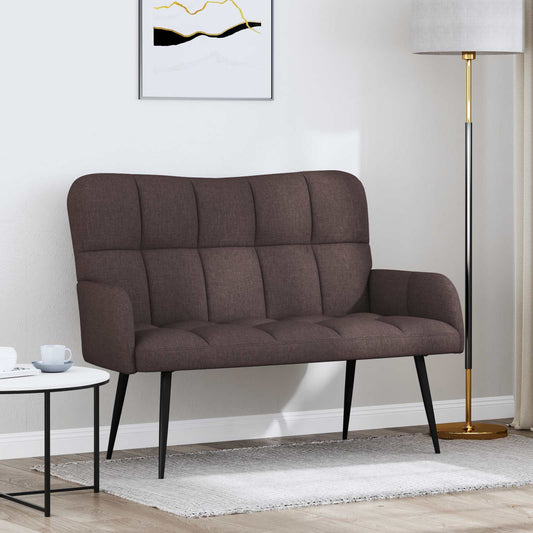 Kétüléses Kanapé Sötét Barna 115 x 61 x 87 cm Szövet
