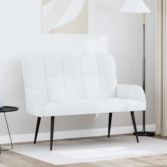 Kétüléses Kanapé Fehér 115 x 61 x 87 cm Szövet