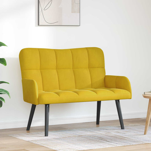 Kétüléses Kanapé Sárga 115 x 61 x 87 cm Bársony