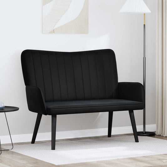 Kétüléses Kanapé Fekete 115 x 61 x 87 cm Bársony