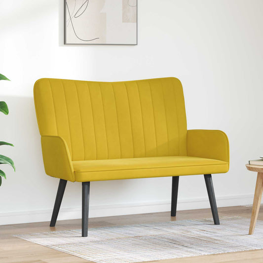 Kétüléses Kanapé Sárga 115 x 61 x 87 cm Bársony